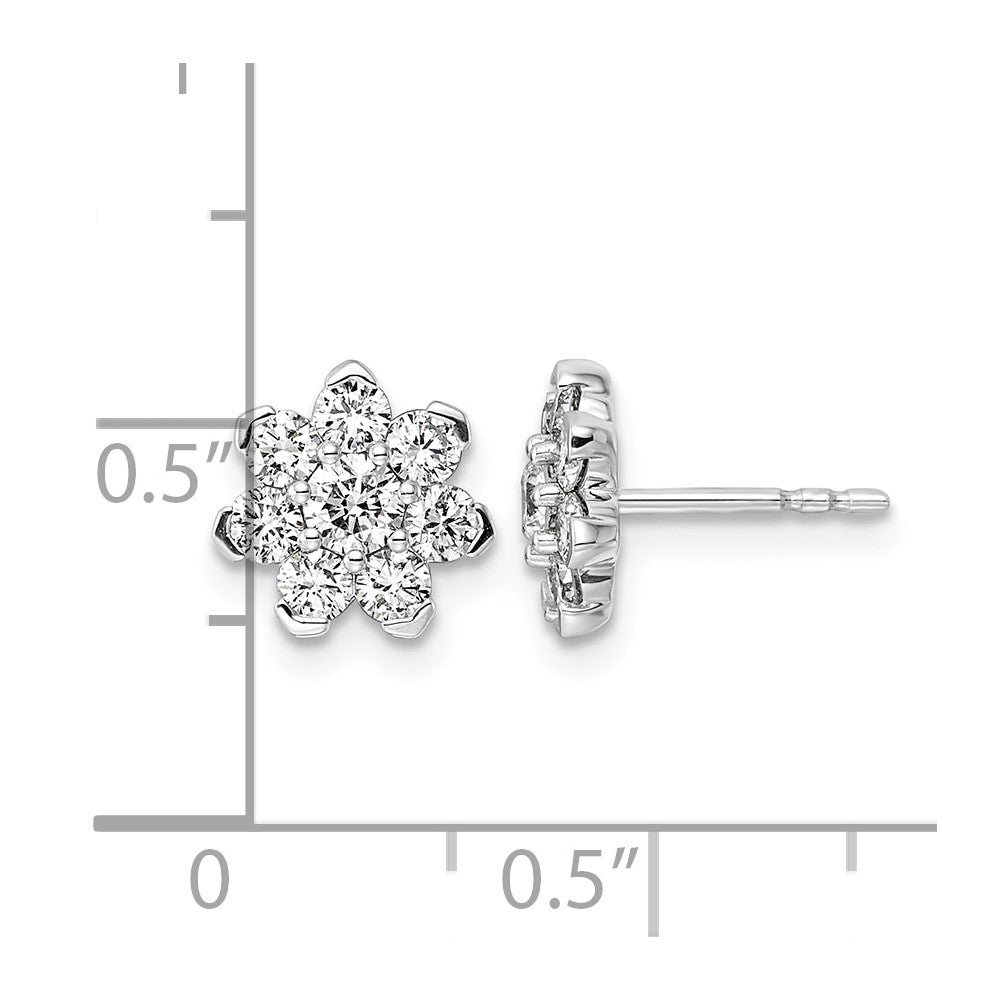 14kw 1ct Lab Grown Diamond VS+ F+ Post Floral Complete Earrings