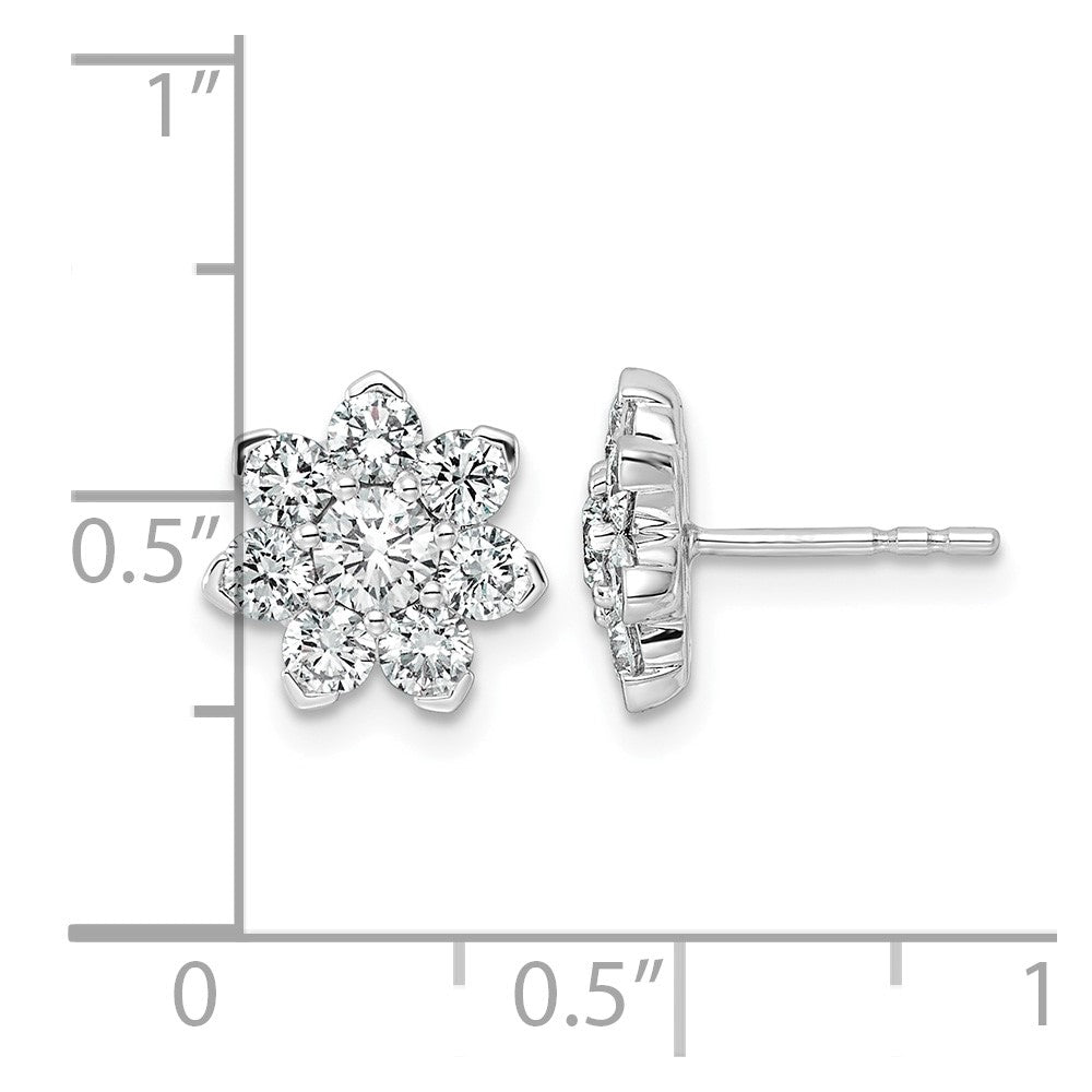14kw 1 1/2ct Lab Grown Diamond VS+ F+ Post Floral Complete Earrings