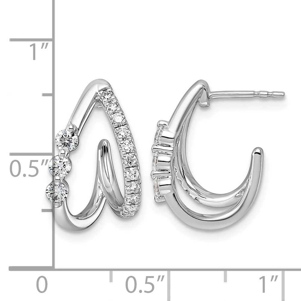 14kw 5/8ct Lab Grown Dia VS+ F+ Post Fashion J-Hoop Comp Earrings