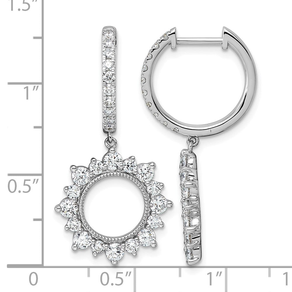 14kw 2ct Lab Grown Dia VS+ F+ Dangle Complete Hoop Earrings