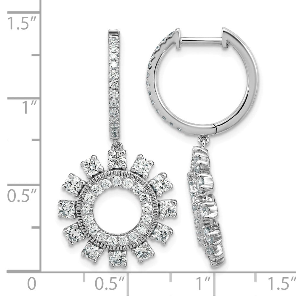 14kw 2ct Lab Grown Dia VS+ F+ Dangle Complete Hoop Earrings