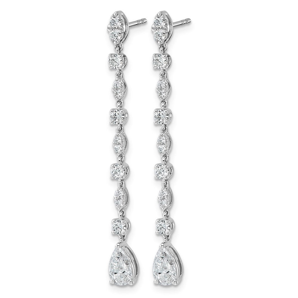 14kw 2ct Lab Grown Dia VS+ F+ Post Multi Cut Complete Drop Earrings