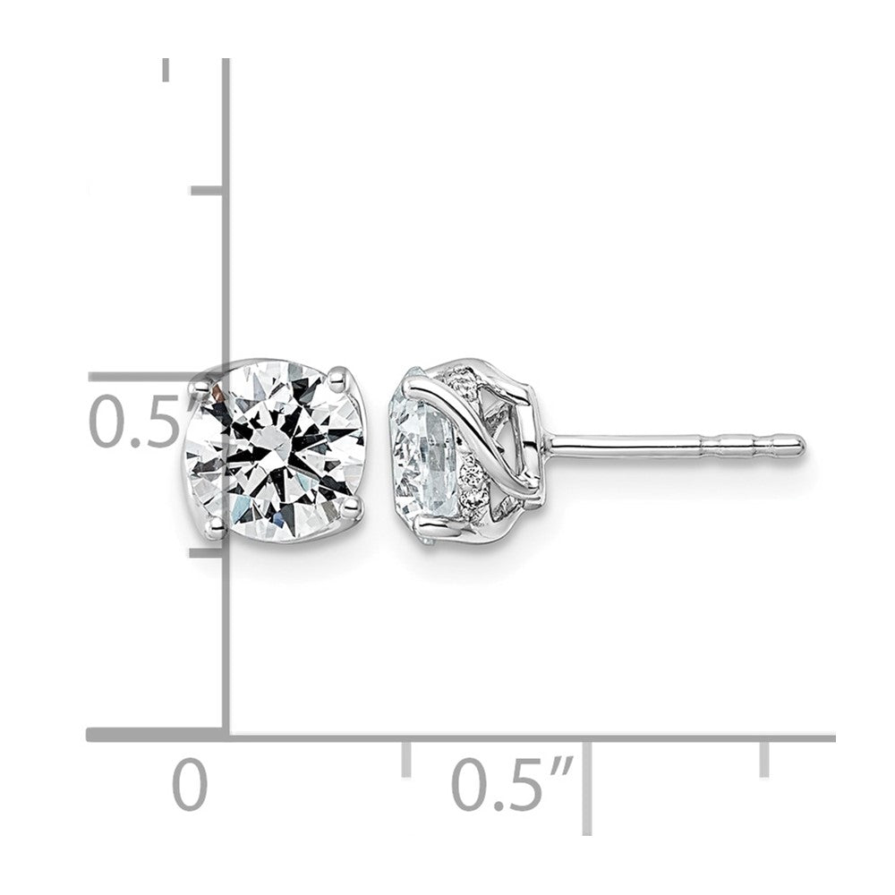14kw 2ct Round Center Lab Grown Dia VS+ F+ Complete Twist Earrings