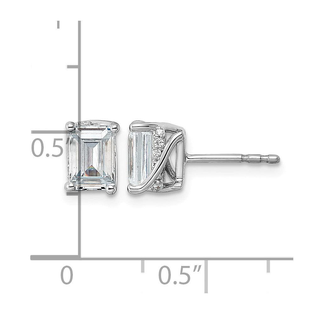 14kw 2ct Emerald-cut Center Lab Grown Dia VS+ F+ Complete Twist Earrings