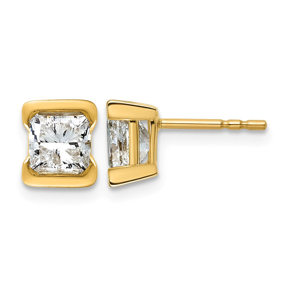 14ky Certified Princess Lab Grown Diamond VS+ F+ Post Earrings