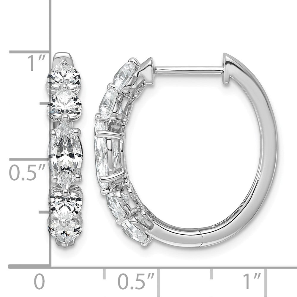 14k WG Lab Grown Dia VS+ F+ Fancy Shape 2.62ct Complete Hoop Earrings