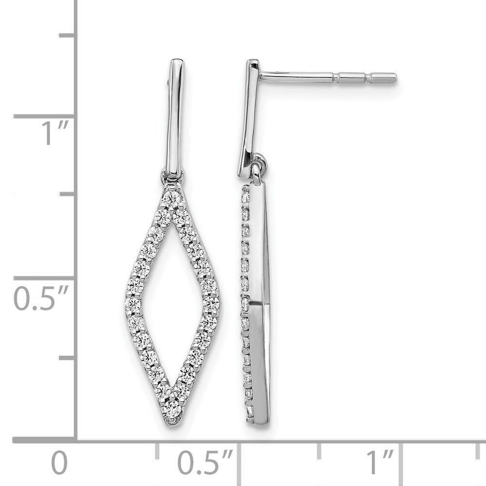 14kw 1/2ct Lab Grown Diamond VS/SI+ G+ Comp Dangle Post Earrings
