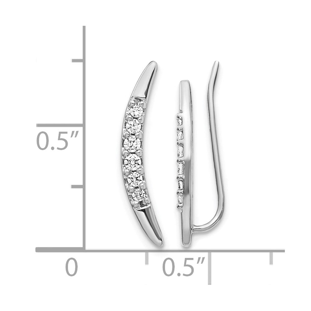 14k White Gold 1/5 ct Lab Grown Diamond VS/SI+ G+ Complete Ear Climber