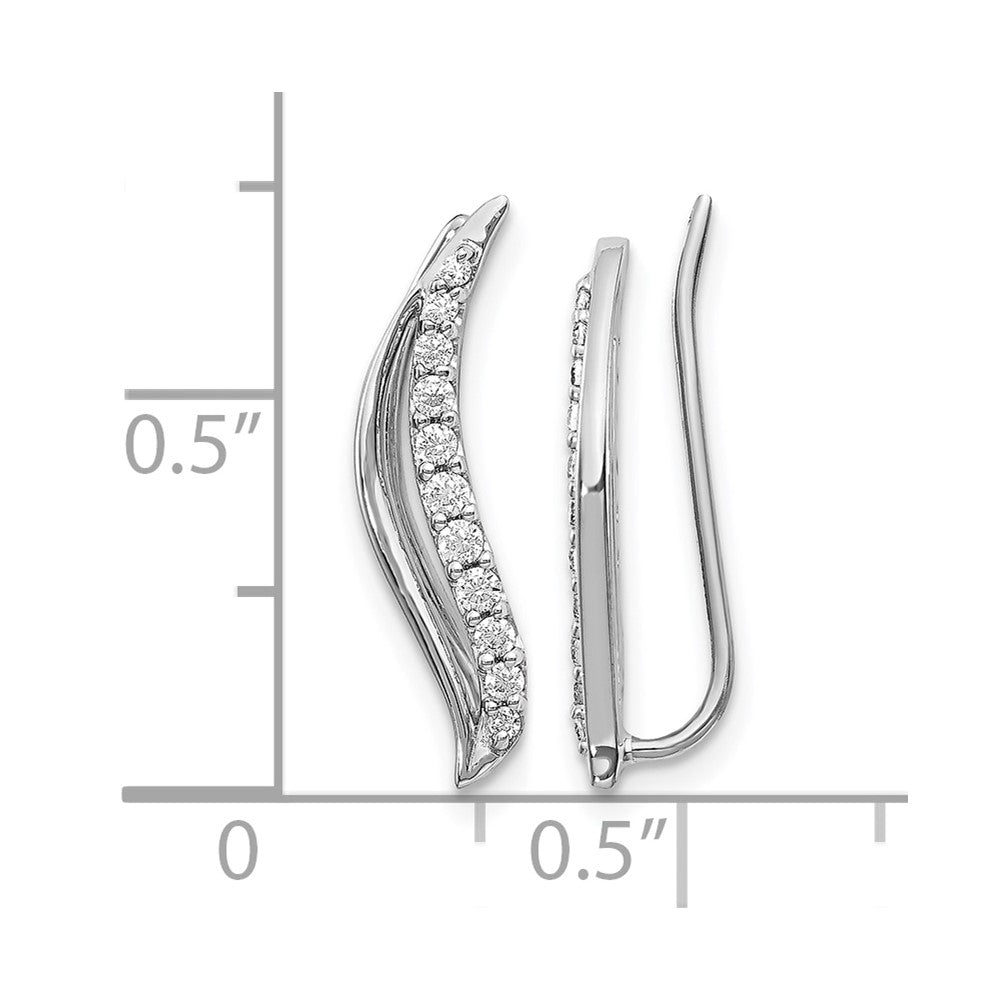 14k White Gold 1/4 ct Lab Grown Diamond VS/SI+ G+ Complete Ear Climber