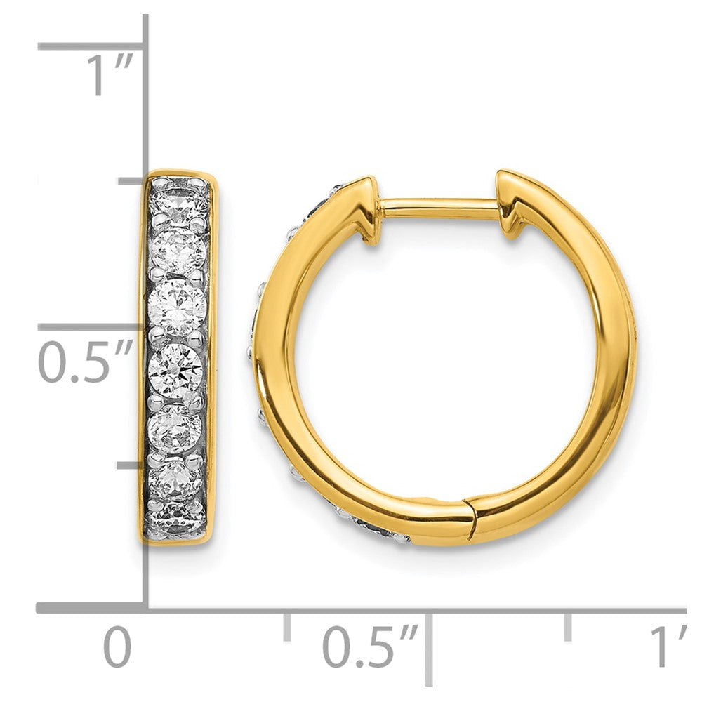 14k 1ct Lab Grown Diamond VS/SI+ G+ Comp Hinged Hoop Earrings