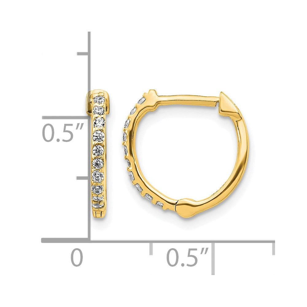 14k 1/5ct Lab Grown Dia VS/SI+ G+ Comp Hinged Hoop Earrings