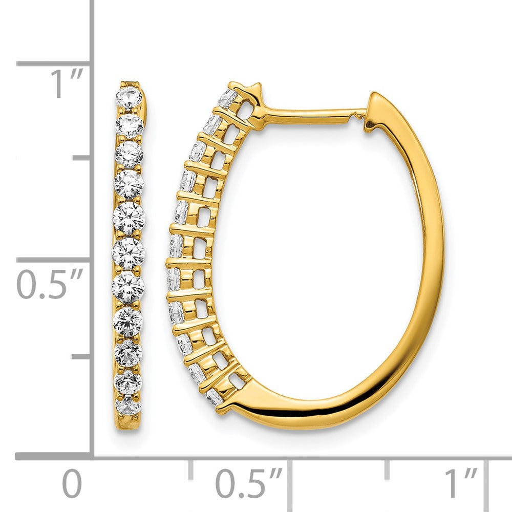 14k 3/4ct Lab Grown Diamond VS/SI+ G+ Comp Hinged Hoop Earrings