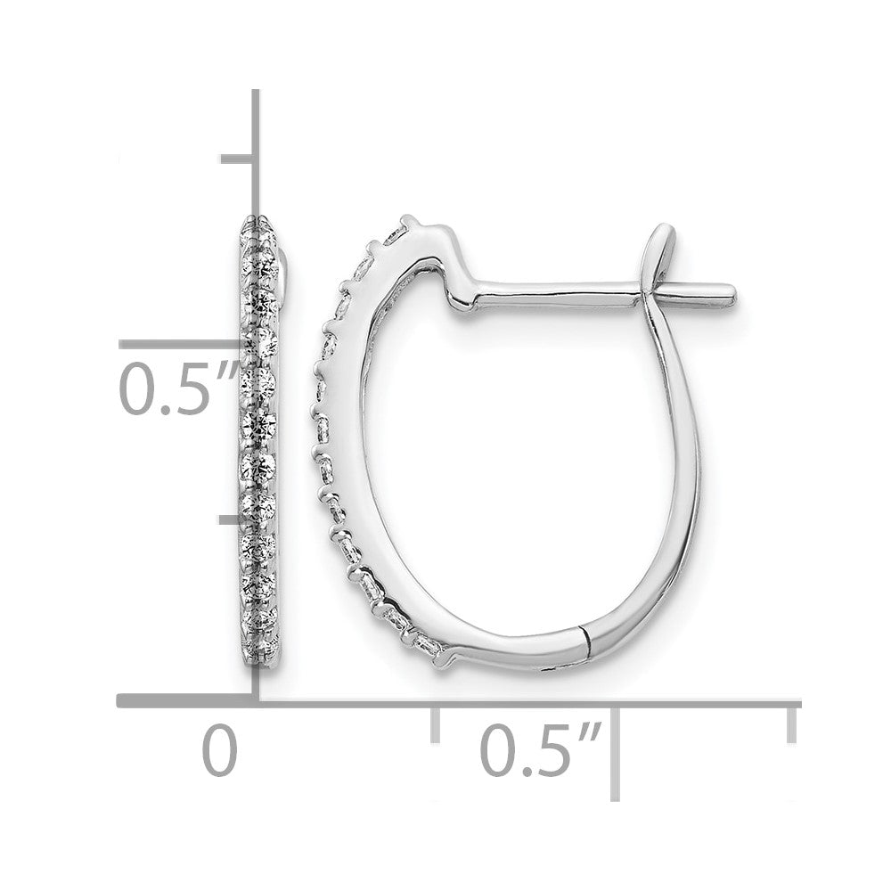 14kw 1/5ct Lab Grown Diamond VS/SI+ G+ Comp Hinged Hoop Earrings