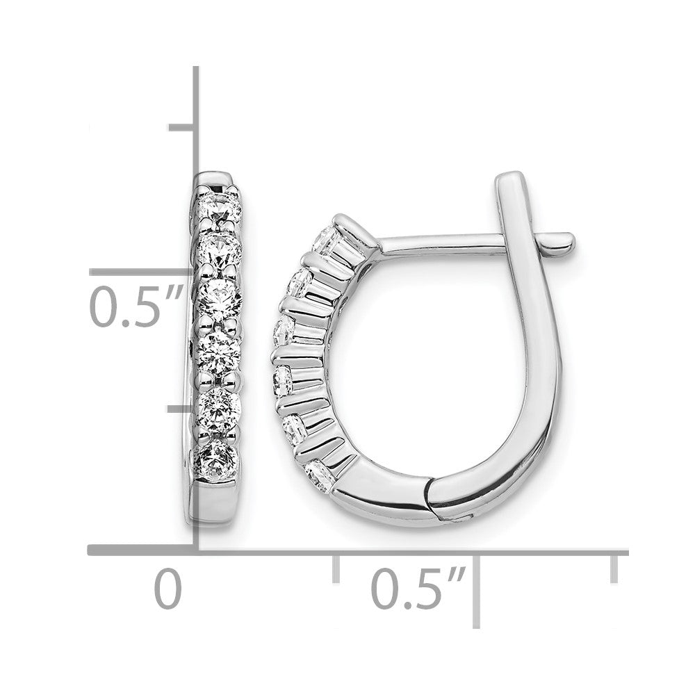 14kw 1/2ct Lab Grown Diamond VS/SI+ G+ Comp Hinged Hoop Earrings