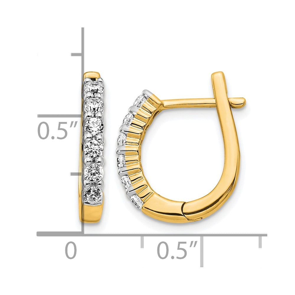 14k 1/2ct Lab Grown Diamond VS/SI+ G+ Comp Hinged Hoop Earrings