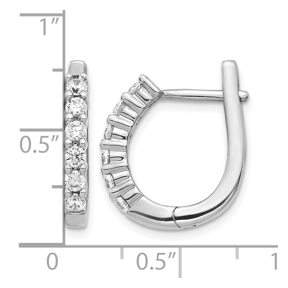 14kw 3/4ct Lab Grown Diamond VS/SI+ G+ Comp Hinged Hoop Earrings