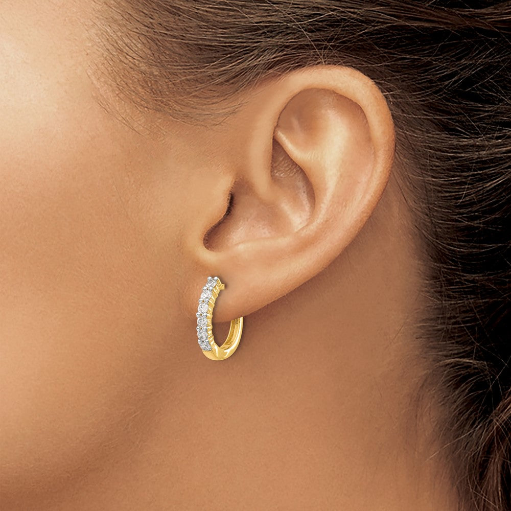 14k 3/4ct Lab Grown Diamond VS/SI+ G+ Comp Hinged Hoop Earrings