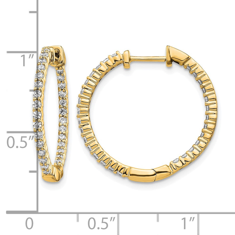 14k 5/8ct Lab Grown Diamond VS/SI+ G+ Comp In/Out Hoop Earrings