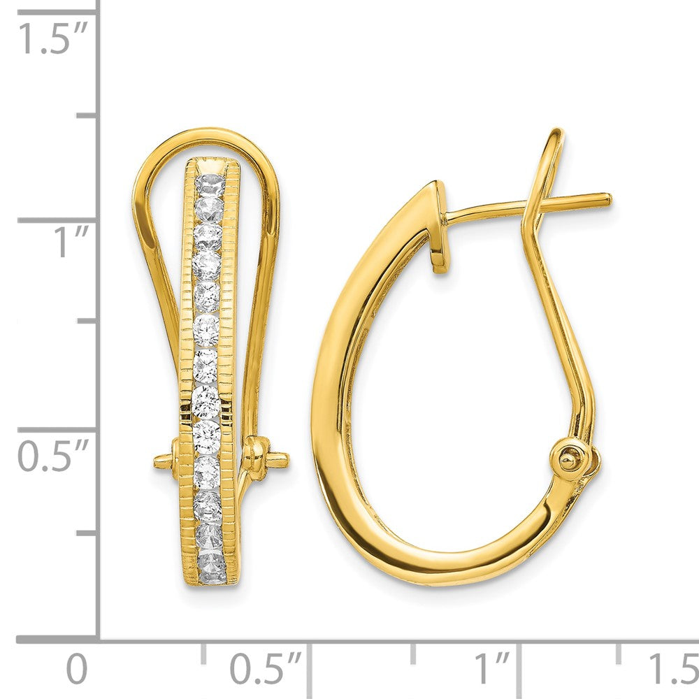 14k 1ct Lab Grown Dia VS/SI+ G+ Comp Fashion Hinged Hoop Earrings