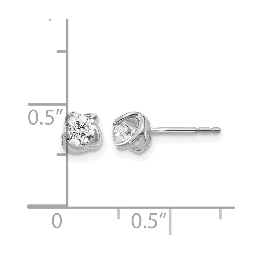 14k White Gold 1/2 ct Lab Grown Diamond VS/SI+ G+ Post Earrings