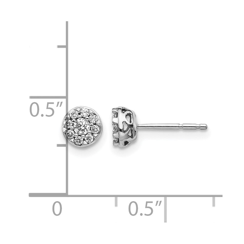 14k White Gold 1/5 ct Lab Grown Diamond VS/SI+ G+ Cluster Post Earrings