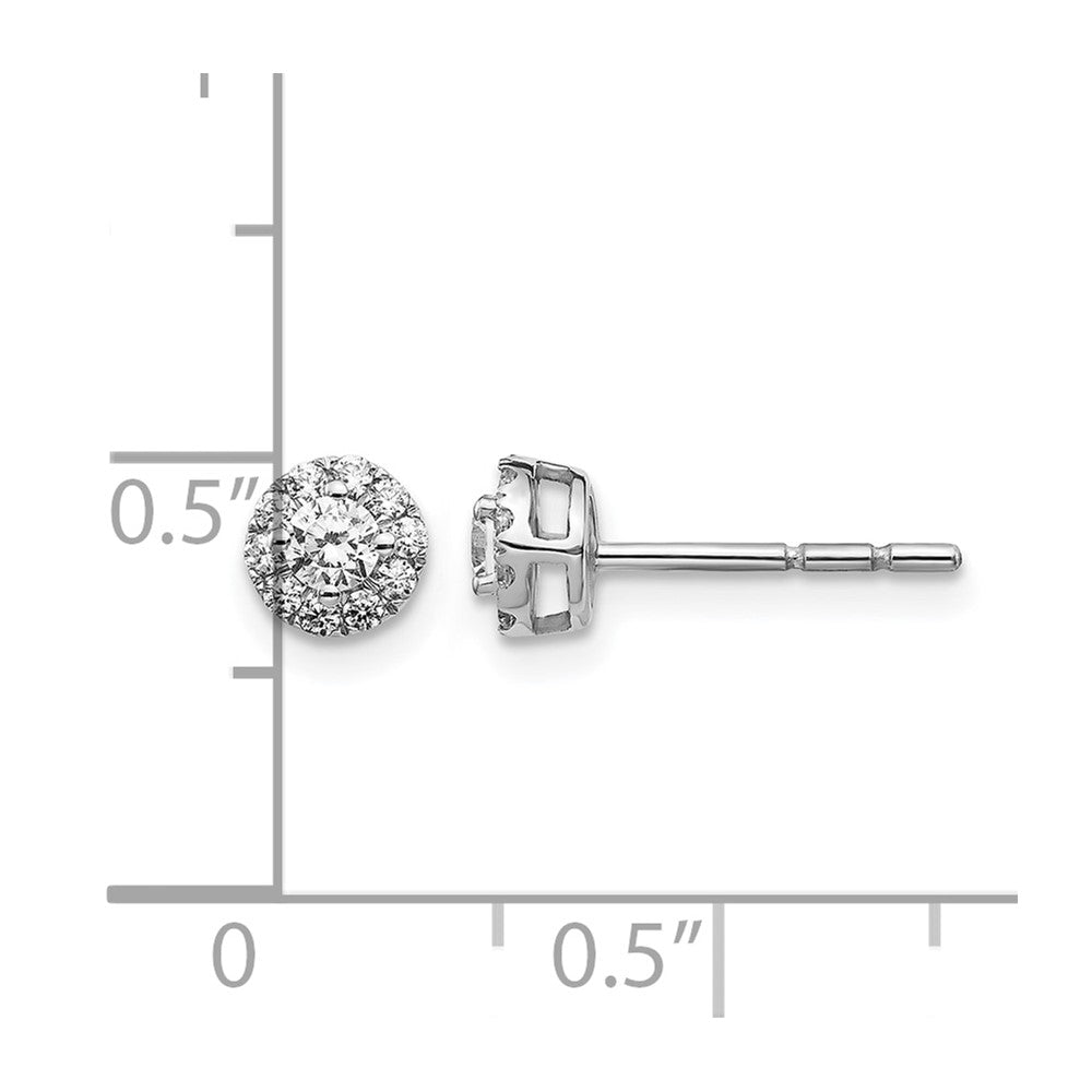 14k White Gold 1/3 ct Lab Grown Diamond VS/SI+ G+ Cluster Post Earrings
