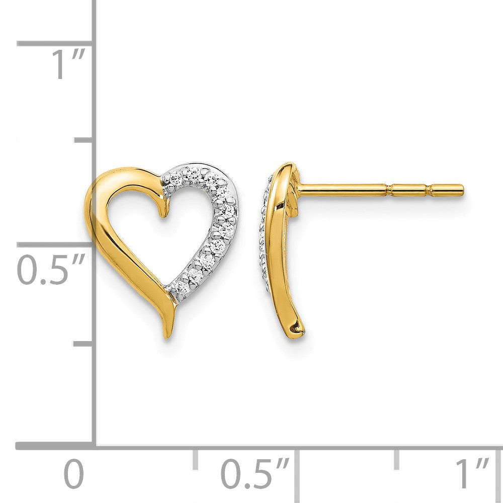 14k 1/10 ct Lab Grown Diamond VS/SI+ G+ Heart Post Earrings
