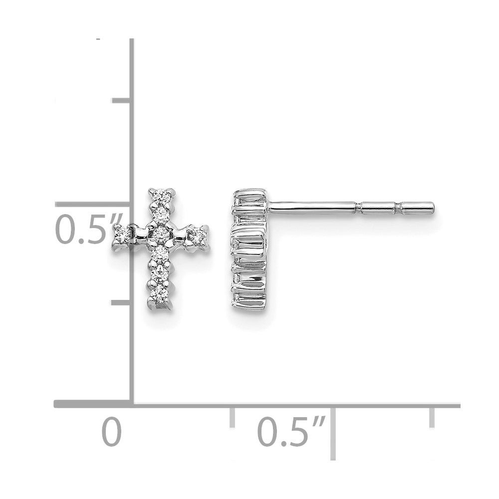 14kw 1/10ct Lab Grown Diamond VS/SI+ G+ Comp Cross Post Earrings