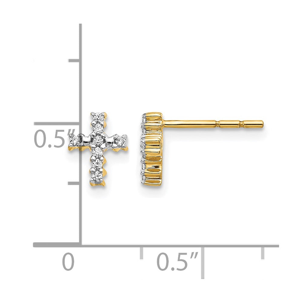 14k 1/10ct Lab Grown Diamond VS/SI+ G+ Comp Cross Post Earrings