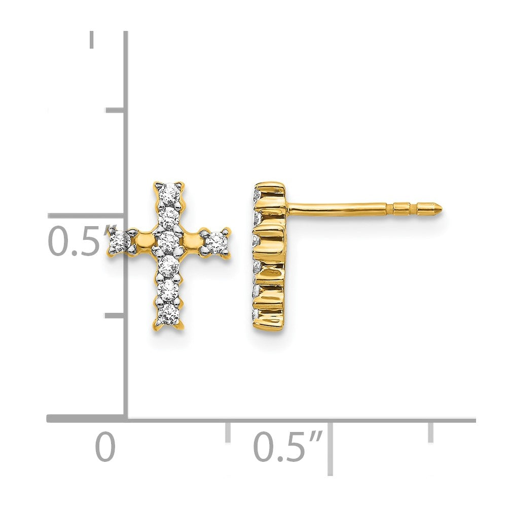 14k 1/5ct Lab Grown Diamond VS/SI+ G+ Comp Cross Post Earrings