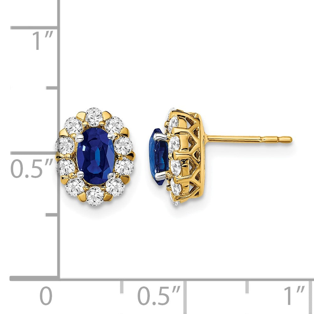 14k 5/8 ct Lab Grown Diamond VS/SI+ G+ & Cr Sapp Halo Post Earrings