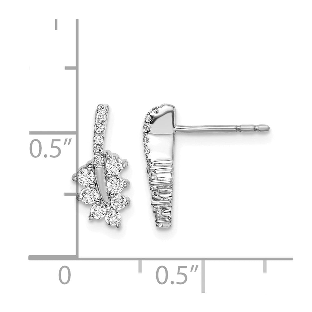 14k White Gold 3/8 ct Lab Grown Diamond VS/SI+ G+ Comp Leaf Post Earrings