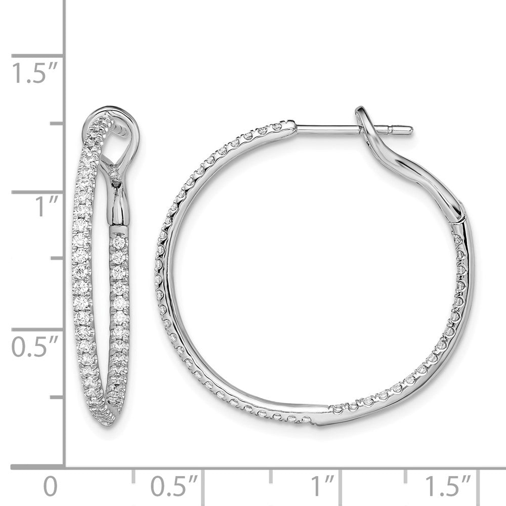 14k White Gold 3/4 ct Lab Grown Diamond VS/SI+ G+ In/Out Hoop Earrings