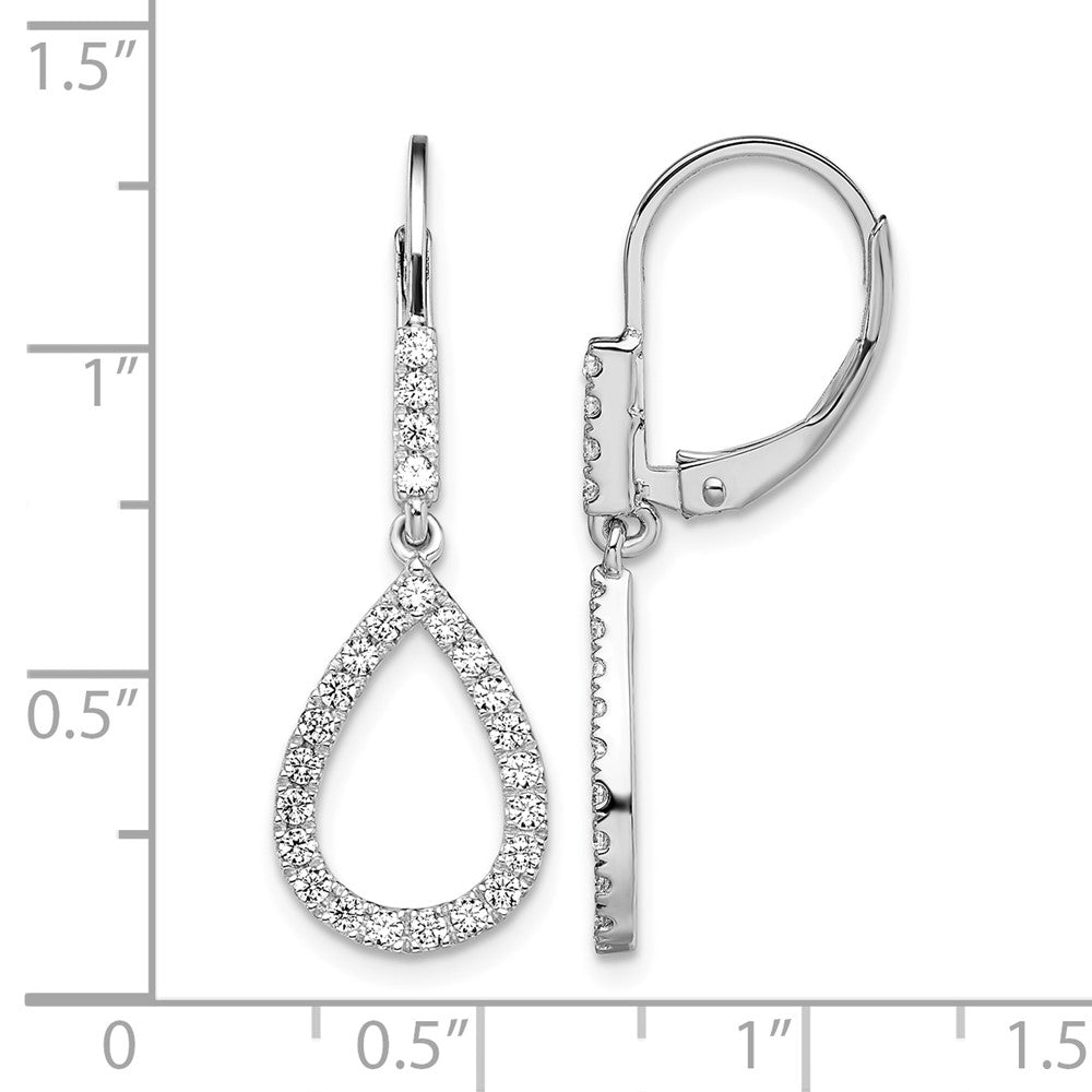 14kw 1/2ct Lab Grown Diamond VS/SI+ G+ Comp Dangle Leverback Earrings