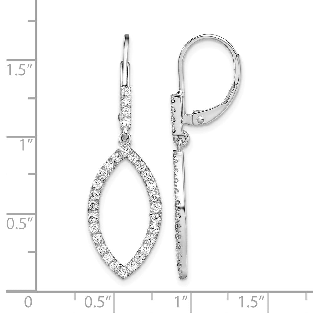 14kw 3/4ct Lab Grown Diamond VS/SI+ G+ Comp Dangle Leverback Earrings