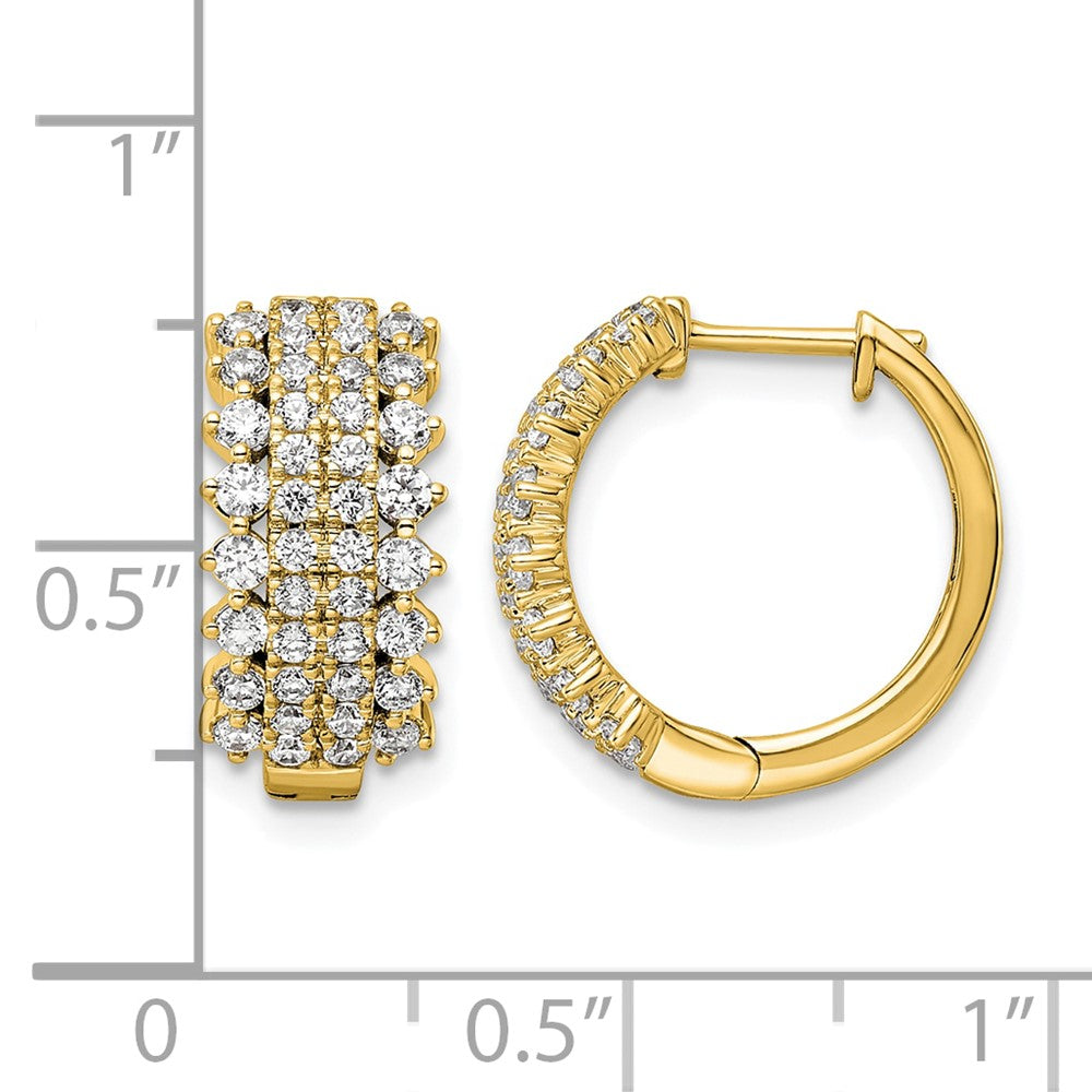 14k 1ct Lab Grown Diamond VS/SI+ G+ Comp Hinged Hoop Earrings