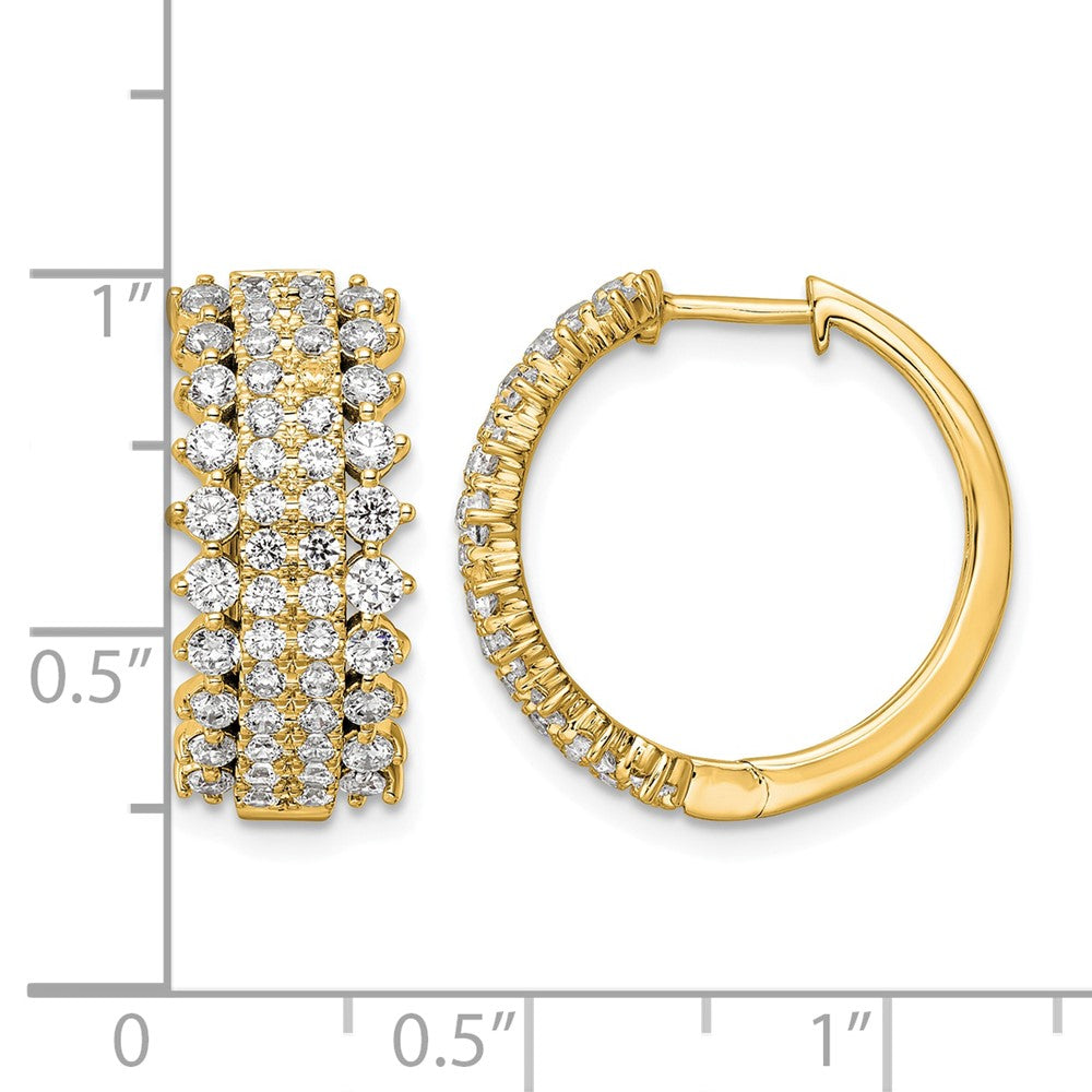 14k 2ct Lab Grown Diamond VS/SI+ G+ Comp Hinged Hoop Earrings