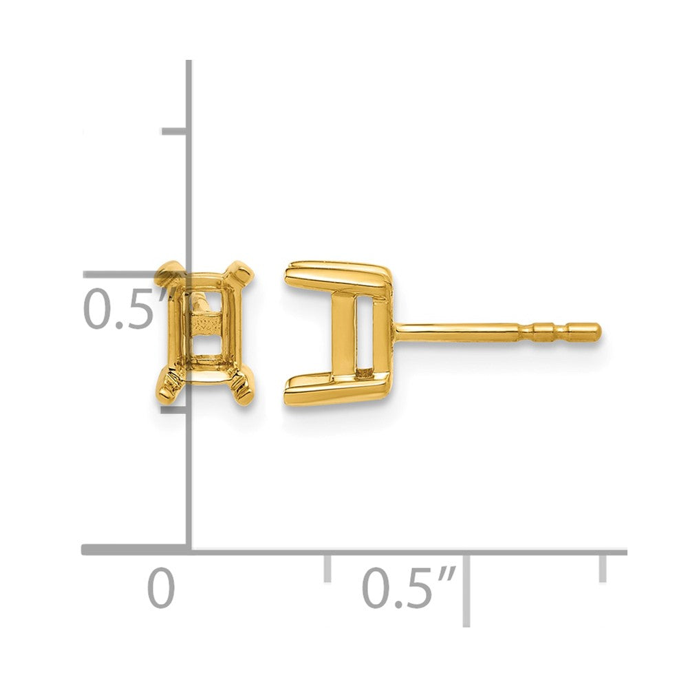 14ky 4.8x3.95mm Radiant Earring Mountings