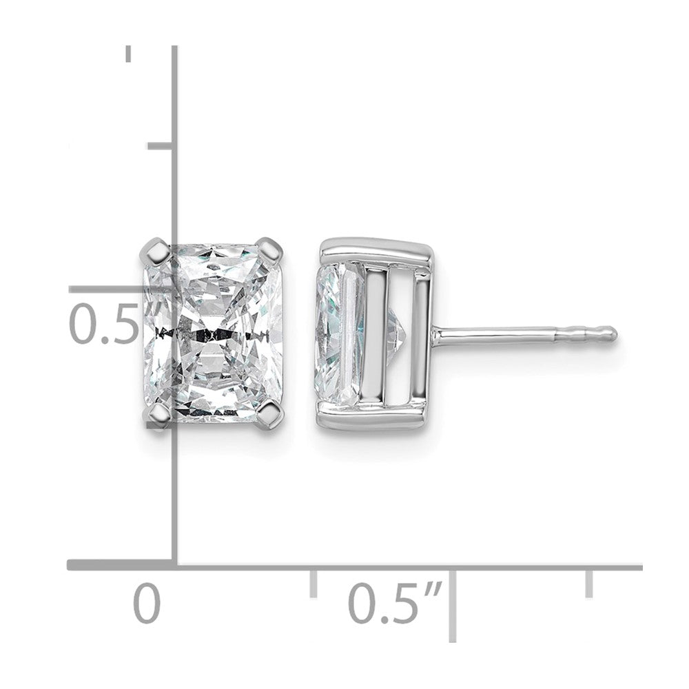 14kw 4ct Lab Grown Diamond VS/SI+ G+ Radiant Comp 4 Prong Stud Earrings