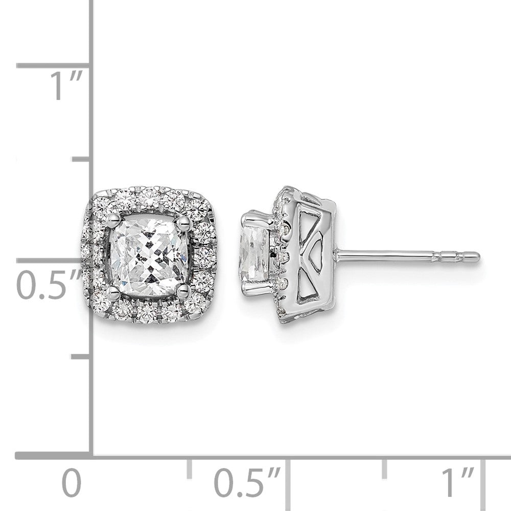 14kw 3/8ct Lab Grown Dia VS/SI+ G+ April Birthstone White Sapphire Earrings