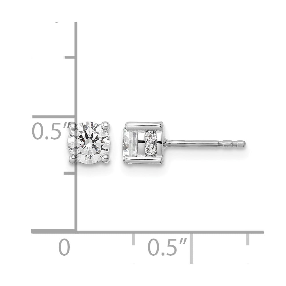 14k White Gold 1 ct Lab Grown Diamond VS/SI+ G+ Comp Stud Post Earrings