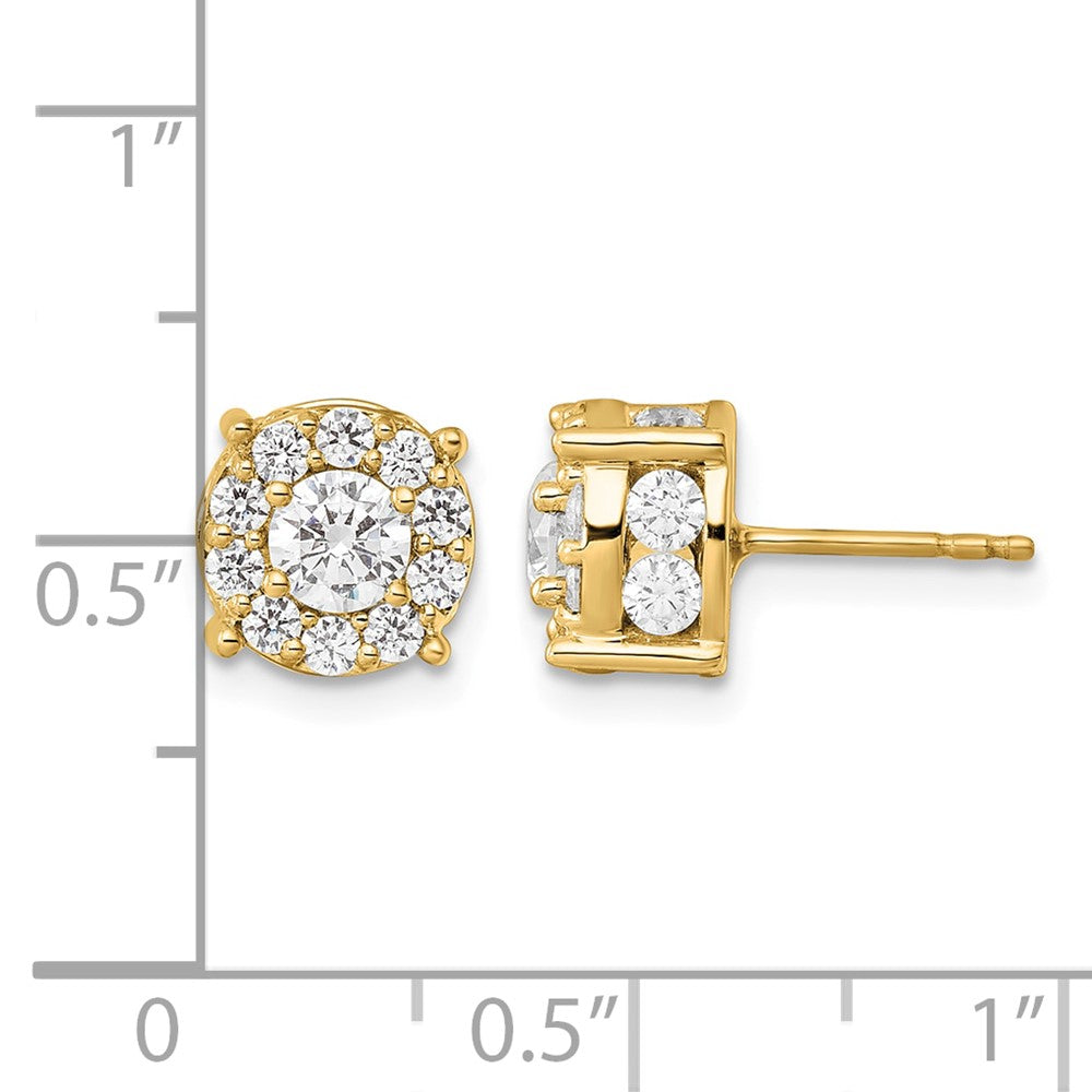 10k 2ct Lab Grown Diamond VS/SI+ G+ Comp Round Halo Post Earrings