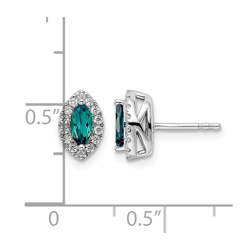 14kw 1/5ct Lab Grown Dia VS/SI+ G+ /Cr Alexandrite June Birthstone Earrings
