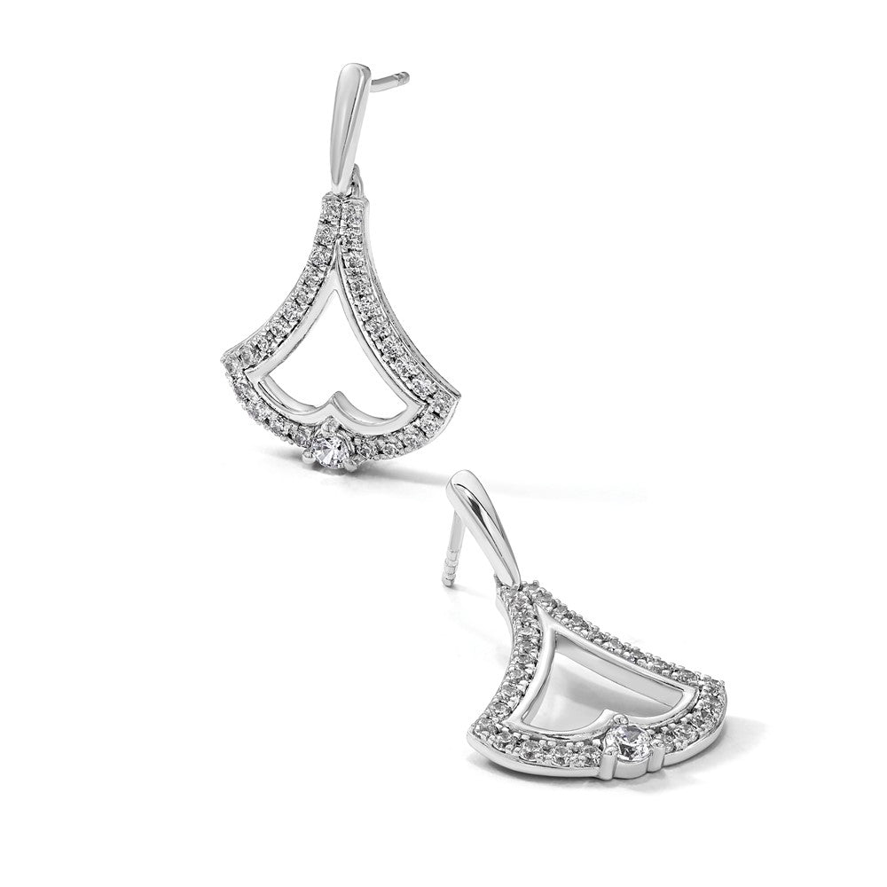 14k White Gold 1 ct Lab Grown Diamond VS/SI+ G+ Post Dangle Earrings
