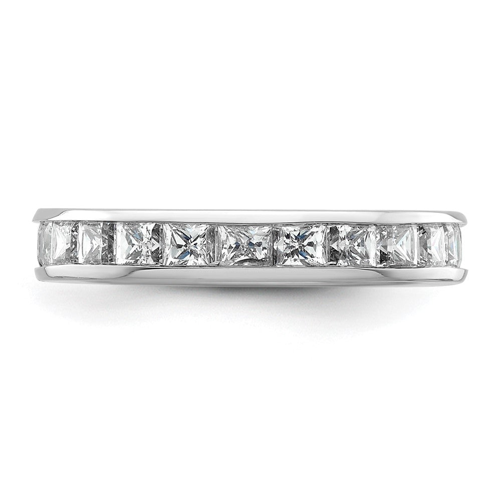 14k White Gold 2ct Lab Grown Diamond VS+ F+ Princess Comp Eternity Band