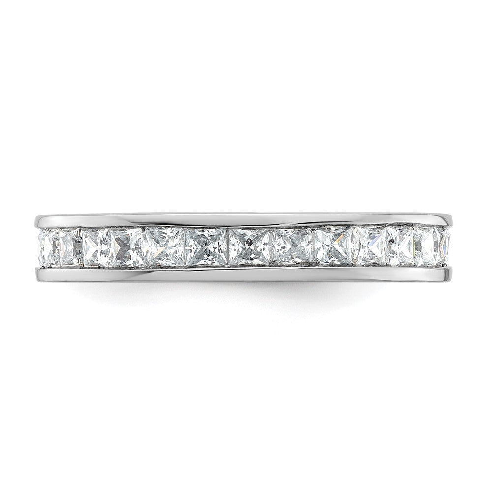 14k White Gold 2ct Lab Grown Diamond VS+ F+ Princess Comp Eternity Band