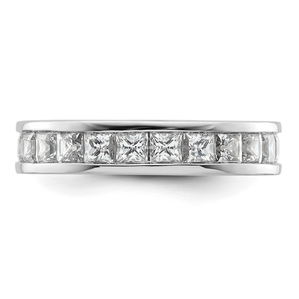 14k White Gold 3ct Lab Grown Diamond VS+ F+ Princess Comp Eternity Band
