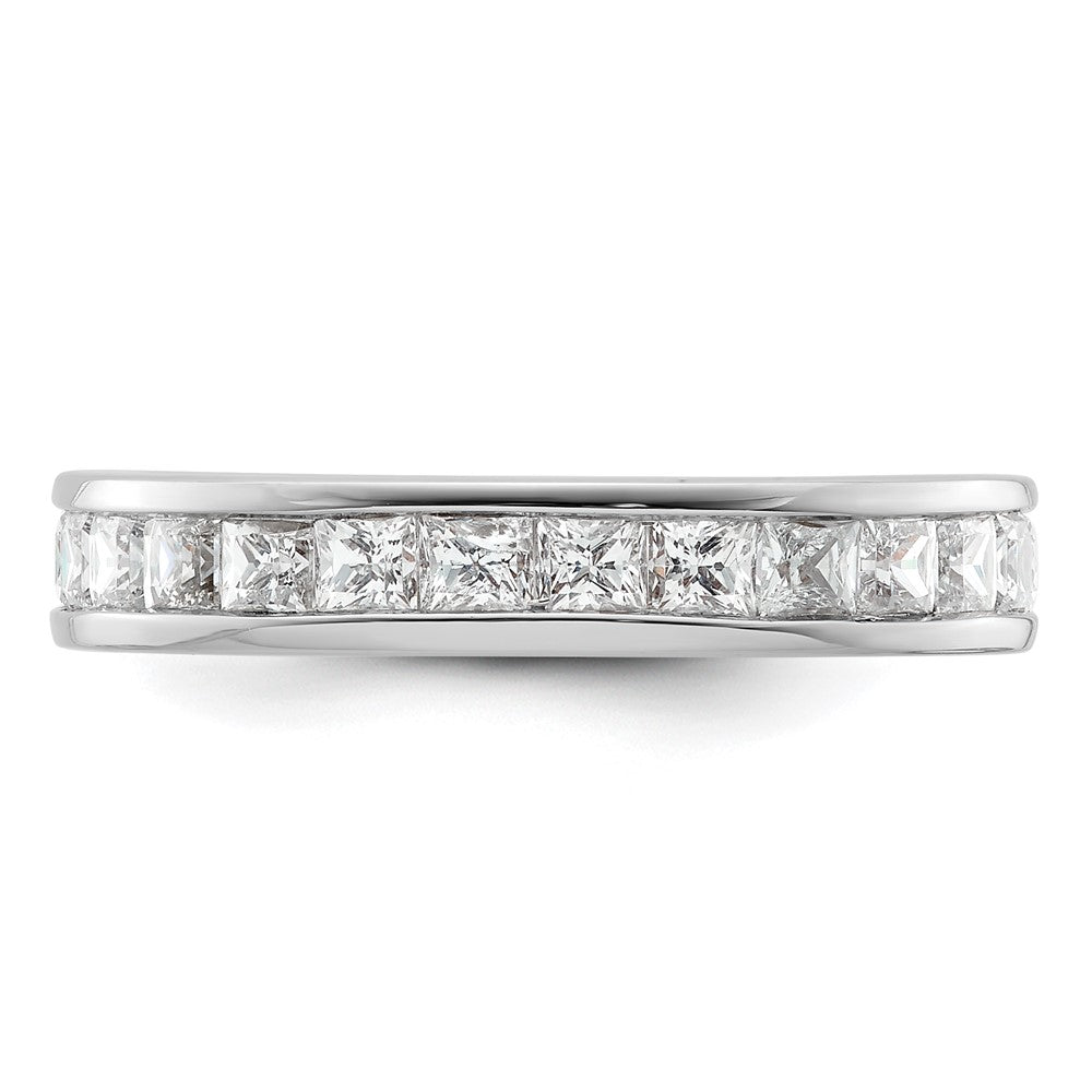 14k White Gold 3ct Lab Grown Diamond VS+ F+ Princess Comp Eternity Band