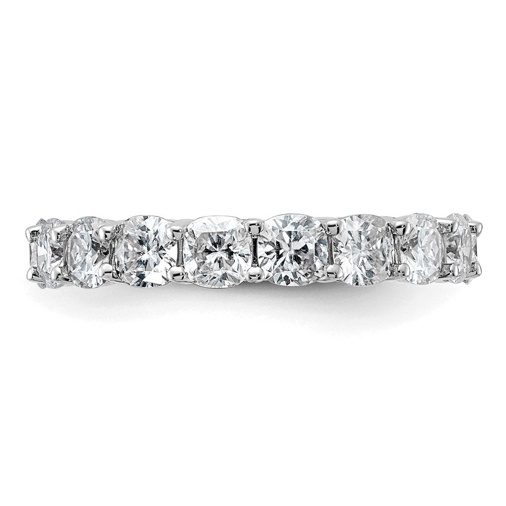 14k White Gold 3 5/8ct Lab Grown Dia VS/SI+ G+ Cushion Comp Eternity Band