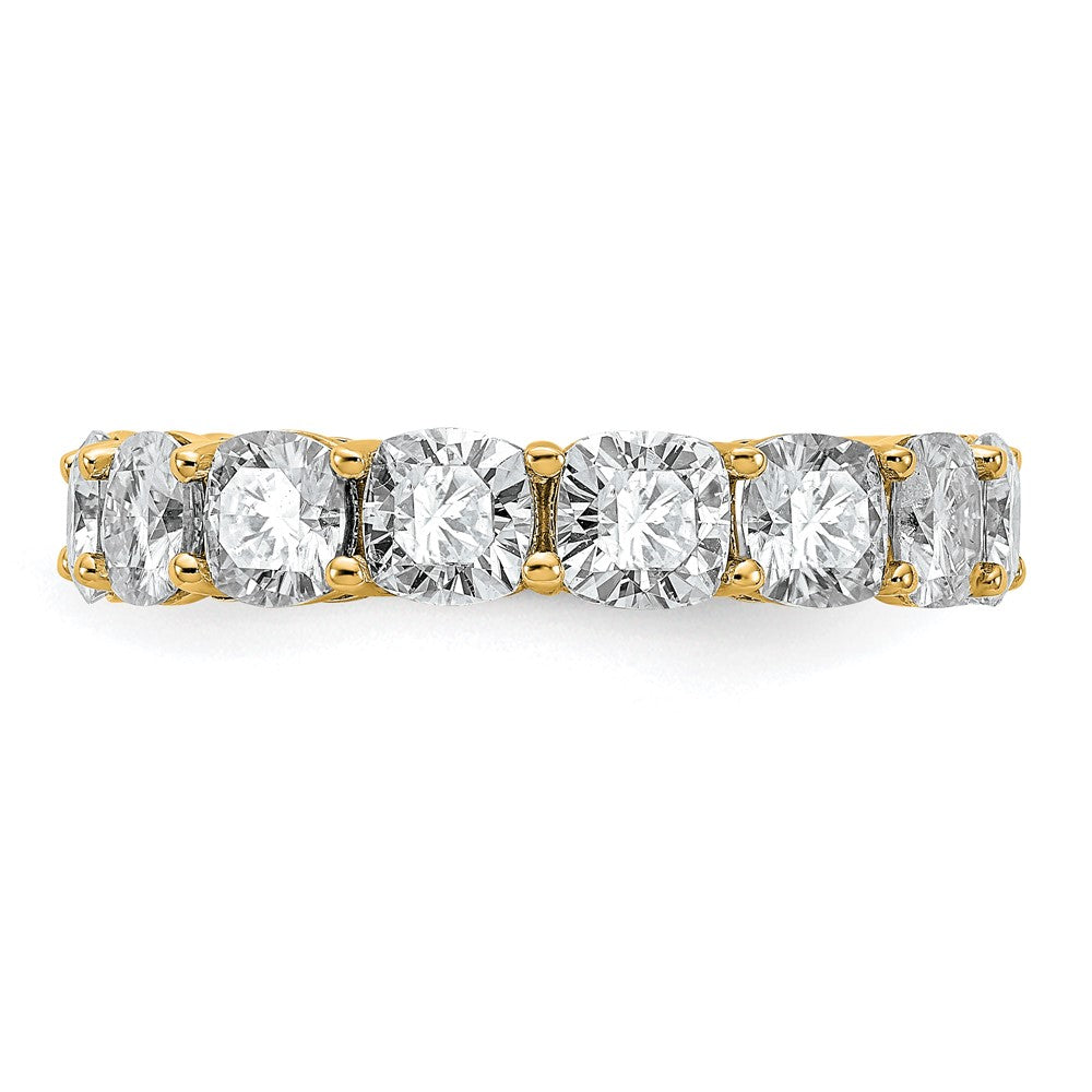 14k 6 3/4ct Lab Grown Diamond VS+ F+ Cushion Comp Eternity Band